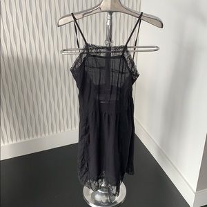 Little Black Dress with Lace Trim by Free People